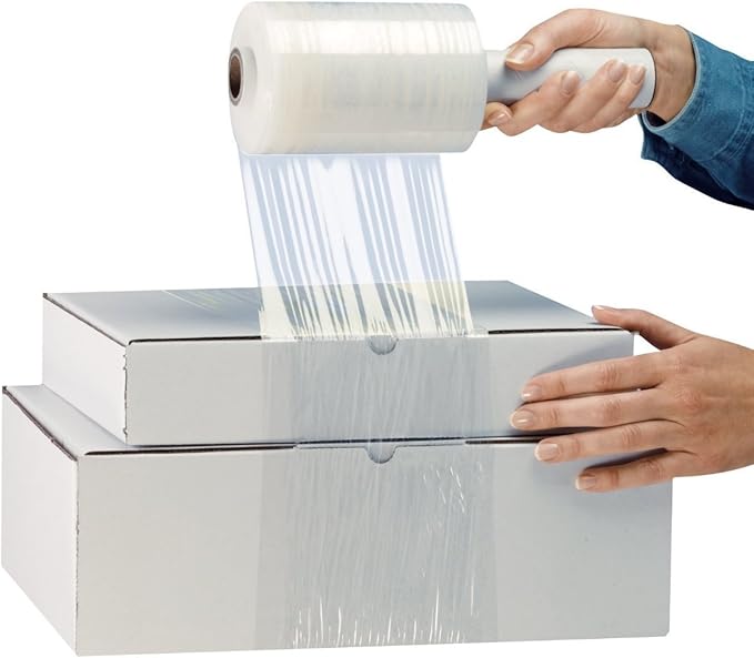 TOTALPACK - 5" x 1,000 FT - 80 Gauge, 4 Pack Shrink Film. Shrink Mini Wrap with Dispenser, Pallet Wrap, Stretch Film Plastic Wrap - Industrial Strength Hand Stretch Wrap.