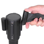 Amazon Basics Premium Crowd Control Stanchions with Easy Assembly, 6.5 foot Sturdy Retractable Belts, Black, Pack of 2
