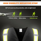 BeautyWill Custom Safety Vest Logo Class 2 High Visibility Reflevtive Vest Outdoor Protective Workwear