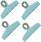 COOK WITH COLOR Bag Clips - Heavy Duty Chip Clip and Refrigerator Magnet Clips for Food Storage with Air Tight Seal Grip, Teal, Pack of 4 Large Clips