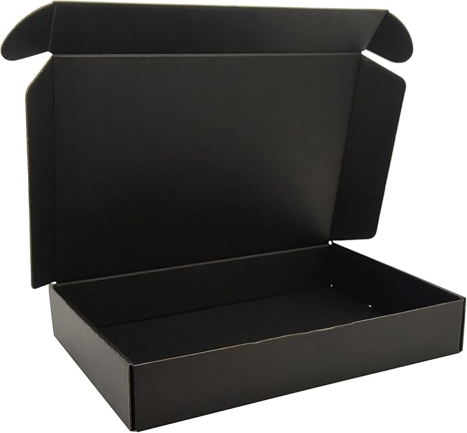 Black Shipping Boxes for Small Business Pack of 25-11x8x2 inches Cardboard Corrugated Mailer Boxes for Shipping Packaging Craft Gifts Giving Products