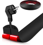 Floor Cord Cover Self Adhesive Cord Hider,10FT Cable Management, Extension Strip Protector for Wires, Prevent Cable Trips for Offices, Gyms, Exhibitions Cavity:0.3"(W) x 0.28"(H) Black