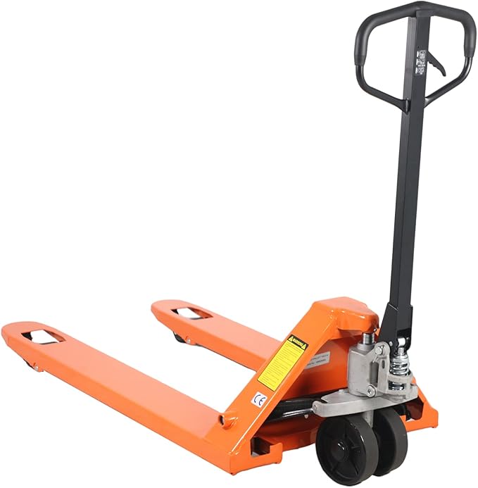 Tory Carrier Pallet Jack Hand Truck Manual Pallet Jacks 6600-Lb. Capacity 27 x 48 Forks Standard Duty, Rubber Handle, PU Wheels