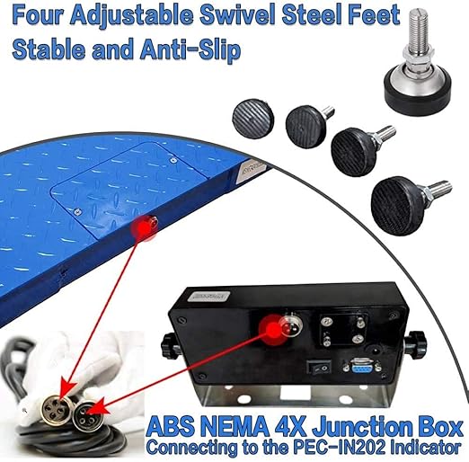 Industrial Floor Scale, 60" x 60", 5000LB/0.5LB, PEC Focus on Industry for 60 Years…