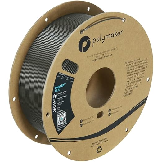 Polymaker PLA Filament, Dark Gray Green 3D Printing PLA Filament 1.75mm 1kg - PolyLite 3D Printer PLA Filament, Dimensional Accuracy +/- 0.03mm, Compatible with Most 3D Printer, Dark Gray Green
