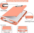 SFLHHDM Plastic Clipboard with Storage, High Capacity Clip Boards 8.5x11 with Storage, Heavy Duty Nursing Clipboards Folder, Clipboard Cute, Letter A4 Size Clipboards with Storage for Teachers, Nurse