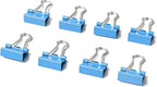 50 Pack Medium Blue Binder Clips 1 Inch (25 mm), Colored Paper Clamps, Middle Size Paper Clips for Office Home School Business 1"