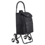 VEVOR Stair Climber Cart, 36L Capacity, Grocery Cart Laundry Stair Climbing Handcart with 6 Wheels & Oxford Cloth Bag, Foldable Stair Climber Hand Truck for Grocery Laundry, Black