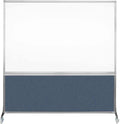 DivideWrite Mobile Whiteboard | Double Sided Dry Erase Board | Portable Office Cubicle Partition | Display for Classrooms, Conference Rooms, Meeting Areas and More | Ocean Fabric 6' Wide X 6' Tall
