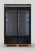Commercial Beverage Refrigerator Display Fridge,Two SLIDING Glass Door Drink Cooler with LED Light Adjustable Shelves,ETL Sanitation,43 Cu Ft,47" Wide,Wheels Included
