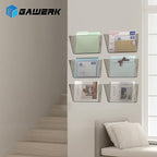 Clear Acrylic Single Pocket, Plastic Hanging Wall Mount File Holder for Office Home (Gray, 8 Pack)