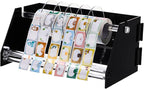 Foldable Acrylic Label Roll Dispenser, Adjustable Black Label Organizer, Holds Multiple Label Rolls, Large Desktop Roll Holder for Workspaces, Homes, Offices