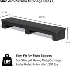 Slim Jim DUN5016 Narrow Heavy-Duty Plastic Poly Dunnage Rack for Commercial Storage 60" x 12" x 8" with 1000 lb Capacity | For Storage, Warehouses, Merchandising - 2 Pack