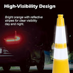 360 Pack 28" Yellow Traffic Cones with Black Base – Heavy Duty Bulk Cones for Construction Sites, Commercial Areas, and Event Safety (360, Yellow, 28 Inch)