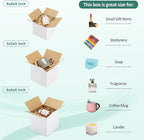 Eupako 30 Pack Small Shipping Boxes Assorted Sizes, 4x4x4 & 5x5x5 & 6x6x6 10 PCS Each Small Boxes, White Corrugated Box Mailers, Cardboard Boxes for Packaging Small Business, Mailing