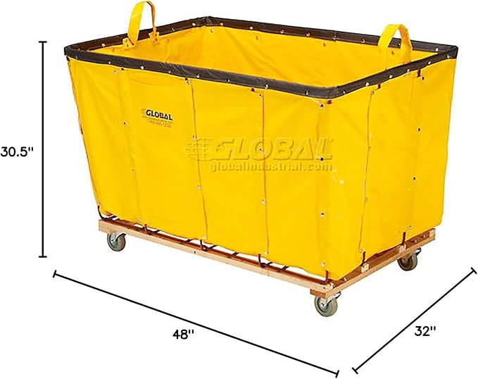 GLOBAL INDUSTRIAL Vinyl Basket Bulk Truck, 20 Bushel, Yellow