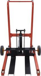 Hydraulic Material Lift 450 lbs Capacity, 36 Inch Lift Height Manual Stacker with 9" Casters, Mobile Hand Pallet Truck Lift Winch Stacker for Workshops, Warehouses, Factories, Homes