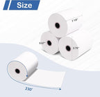 10 Rolls 3 1/8 x 230 Thermal Paper Receipt Rolls Cash Register POS Receipt, Thermal Ppaper Rolls Fits All Credit Card Terminal BPA Free Receipt Paper- Pony Packaging, White