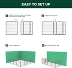 FXW Garden Fence Outdoor for The Yard – 32in(H) x 109.4ft(L) Heavy Duty Metal Animal Barrier for Dog and Rabbit, Decorative Dog Fence, 48 Panels, Silver