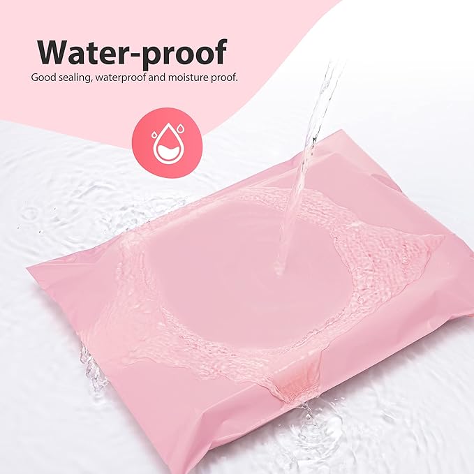 Fuxury Large Poly Mailers 19x24 Inch 500 Pcs, Bulk Shipping Bags for Clothing, Strong Adhesive Shipping Envelopes for Small Business Suppliers,Waterproof Mailers Poly Bags Mailing Envelopes Pink