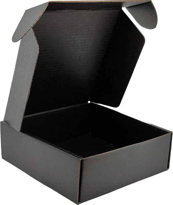 Small Black Shipping Boxes for Small Business Pack of 25-8x8x4 inches Cardboard Corrugated Mailer Boxes for Shipping Packaging Craft Gifts Giving Products
