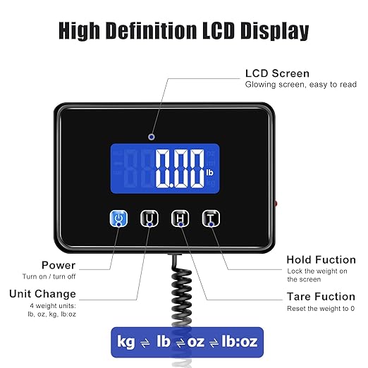 Shipping Scale, 660lbs Heavy Duty Digital Postal Scale for Packages, 0.7oz High Accurate Postage Scale for Small Business, Luggage, Home Use, Battery & Charging Cable Include