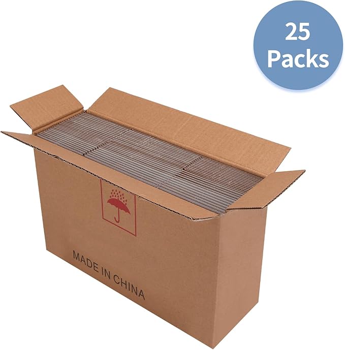 Hoikwo 9x4x4 Shipping Boxes Set of 25, White Corrugated Cardboard Box for Small Business for Packaging Mailing