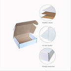 Shipping Boxes Corrugated Cardboard Mailer Boxes Literature Mailer for Packaging Small Business Craft Gifts Giving Products (White, 7x5x2)