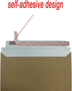 Rigid Mailers 30 Pack 7.5 x 9.5 inches Brown Self Seal Stay Flat Bulk Cardboard Kraft No Bend Mailers Peel and Seal for Document Photos Pictures Papers Files CD