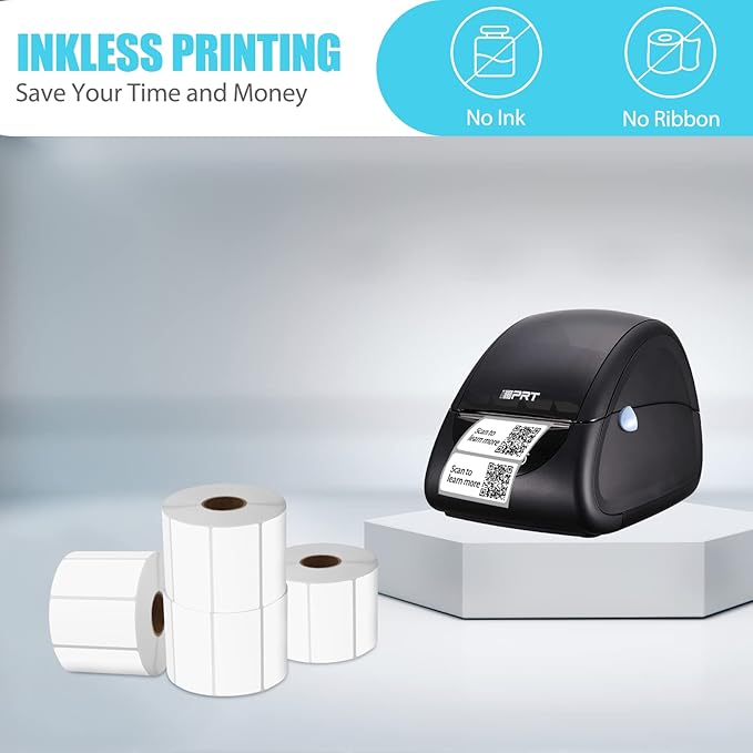 iDPRT 2.28' 1.18' Multi-Purpose Direct Thermal Labels (58mm30mm), Self-Adhesive Thermal Sticker for Address, Barcode, Compatible with iDPRT, Rollo, Zebra, etc, 1 Roll - 1000pcs, White