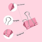 Ufmarine Medium Binder Clips 1.25 inch Length, (40 Pcs) Colorful Paper Clips Medium for Office