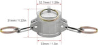 2PCS Aluminum Type DC Cam and Groove Fitting, Female Coupler x Female NPT, with 2PCS Camlock Gasket Fitting (0.5")
