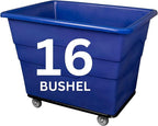 Commercial 16 Bushel Utility Cart with Steel Base, Poly Box Basket Truck, Laundry Cart, and Rolling Trash Bin, 47-Inch x 34.75-Inch x 35.5-Inch, 1000 Pound Weight Capacity, Blue