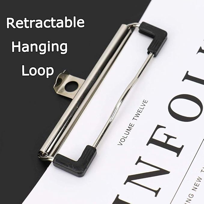 Meetory 10 Pack Mountable Clipboard Clips,Spring Loaded Surface Mount Handle with Rubber Grip and Hanging Hole
