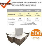 300 Pack 4x4x4'' Small Shipping Boxes, Corrugated Cardboard Mailers for Business, White (LM444-300)