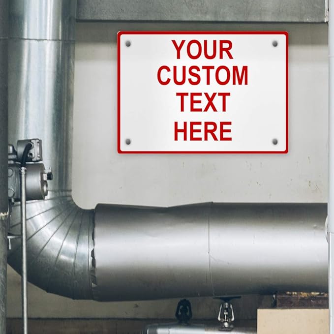 Aluminum Weatherproof Metal Sign Multiple Sizes Custom Personalized Text Here White Red Danger Horizontal Street Signs 10x7Inches