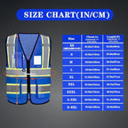 AYKRM 11 color High Vis Reflective Safety Vest for Women Men Security Pocket Zipper