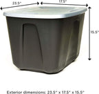 HOMZ Durable Molded Bin, Plastic Storage Container with Lid, 18 Gallon, Black/Gray - Stackable Organizer Totes and Boxes for Bedroom, Kitchen, and Garage Organization