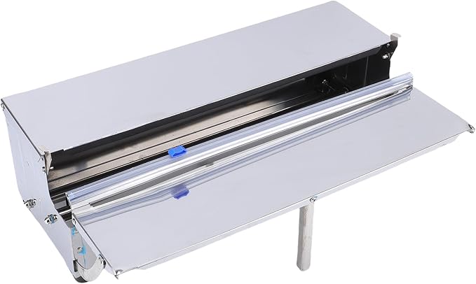 SUNGOOYUE Heavy Duty Stainless Steel Manual Food Wrapping Film Dispenser, Efficient Cutting and Wrapping for Home Kitchen, Essential Handheld Stretch Film Packing Machine for Home
