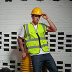 BeautyWill Custom Logo Safety Vest Class2 High Visibility Reflective Vest Breathable Construction Vest