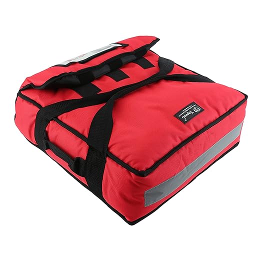 Insulated Food Delivery Bag Pizza Delivery Bags Professional Pizza Warmer Carrier Bags Moisture Free for Three 16" Pizza (PB03-0016-RED)