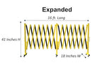Trafford Industrial Expandable Metal Barricade, 16 Feet, Yellow and Black, Mobile Safety Barrier Gate, Retractable Traffic Fence