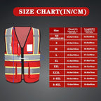 AYKRM 11 color High Vis Reflective Safety Vest for Women Men Security Pocket Zipper