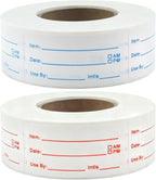 1200 Pieces Removable Food Labels Stickers, 2 Rolls 1x3 Inch Freezer Labels for Food Containers, No-Residue, Easy Clean, Waterproof & Oil-Resistant Food Storage Labels for Kitchen Restaurants