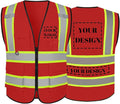 Safety Vest Reflective High Visibility with 5 Pockets ＆Zipper Class 2 Adult Unisex Construction Security Workwear