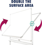 Adjustable Magnetic Mobile Dry Erase Board -48 x 32 Inches Whiteboard Stand with Easel, Lockable Rolling Stand - Double-Sided 80 ×120CM White