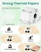 Phomemo Thermal Labels - Clear Circle Labels, M110/M220/M221/M120/M200, Transparent, 1.96"x1.96" (50x50mm), Round Stickers for Logo/Barcode/Address