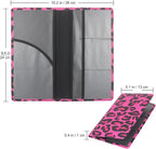 Premium Car Registration & Insurance Card Holder with Magnetic Shut, Vehicle Glove Box Car Organizer - For Documents, Cards, License (Leopard B)