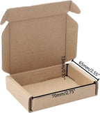Ellbest 50pcs Packing Boxes 1.5mm Thick Cardboard, 3.4 x 2.6 x 0.7inches Mini Kraft Brown Box for Stationery, Paper Clips, Pins, Mini Ornaments