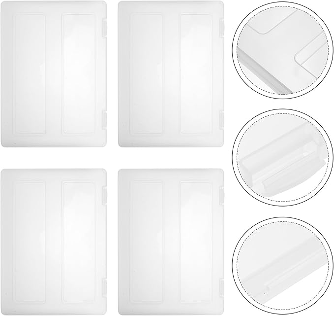 4pcs File Storage Box Clear Wear-resistant Plastic Document Organizer for Office Home Travel Portable Multipurpose File Box Case for Paper Receipts Magazine Protection